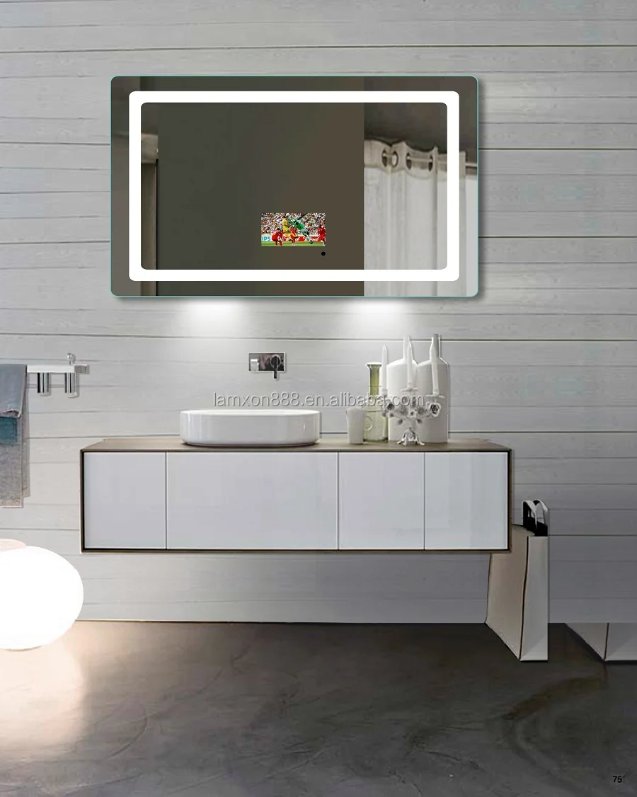 Vertical framless led silver mirror backlit for bathroom with led lights,makeup mirror