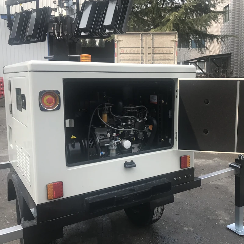 2400W LED 360000 lumens diesel light tower 9m Hydraulic outdoor Sports Stadiums Emergency light