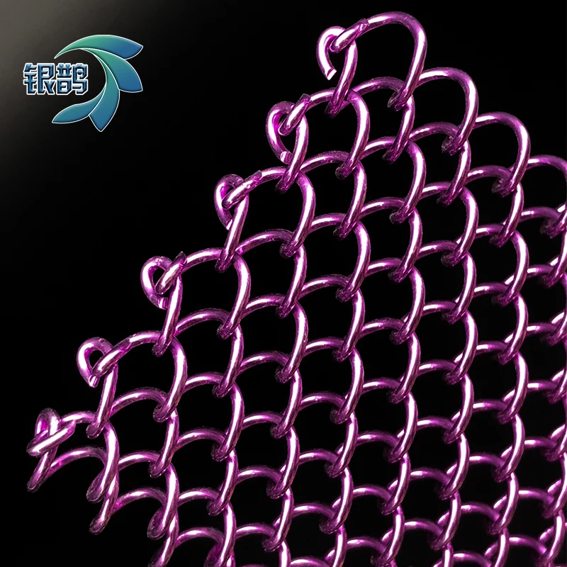 Metal coil drapery decorative mesh chain mail curtain aluminum metal mesh curtain