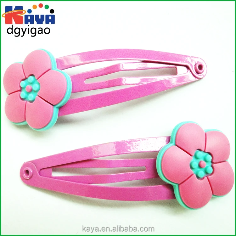 Rubber pvc decorative hair clips with frog shape