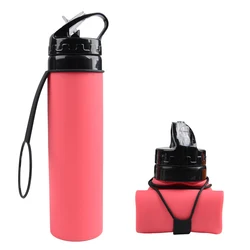 Wholesale outdoor gym silicone foldable water bottle sports