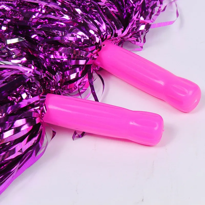 
Metallic Foil Cheerleading Pom Poms Sports Dance Cheerleader Pom Set 