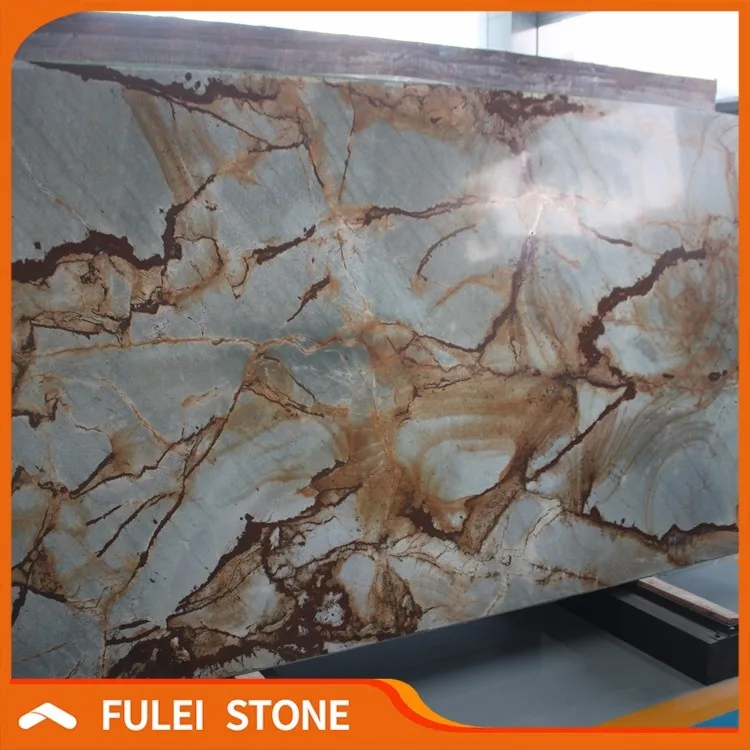 Exotic brazilian natural azul roma imperiale quartzite granite slabs