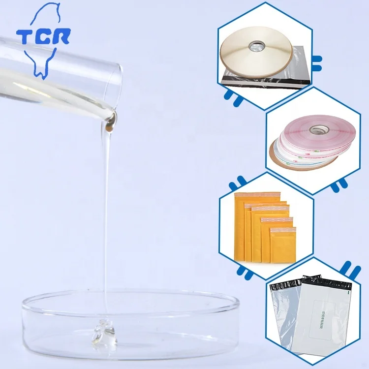 Free sample TCR solvent-based acrylate adhesive glue PSA for PE, PP sealing tape solvent based adhesive adhesive resin