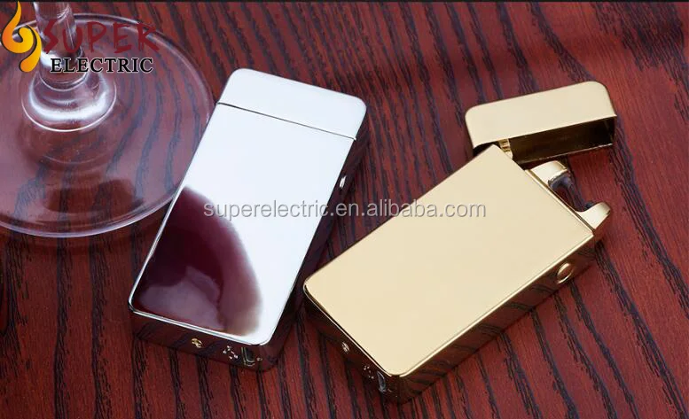 China electric single ARC golden usb charged cigarette side button USB lighter