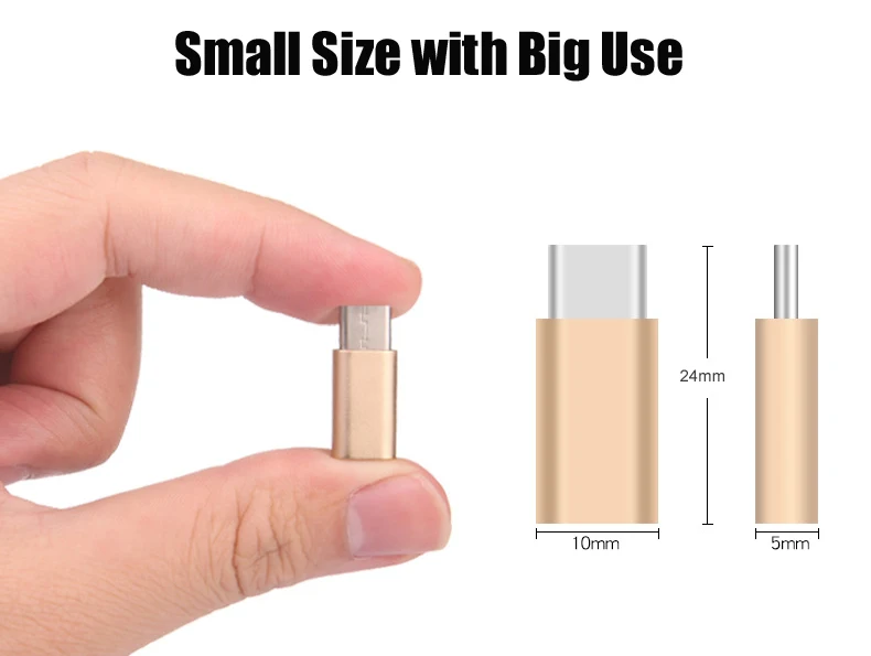 
Aluminum alloy Type-C 5Pin Converter Cahrging Data OTG USB-C Gender Micro USB to Type C Adapter 