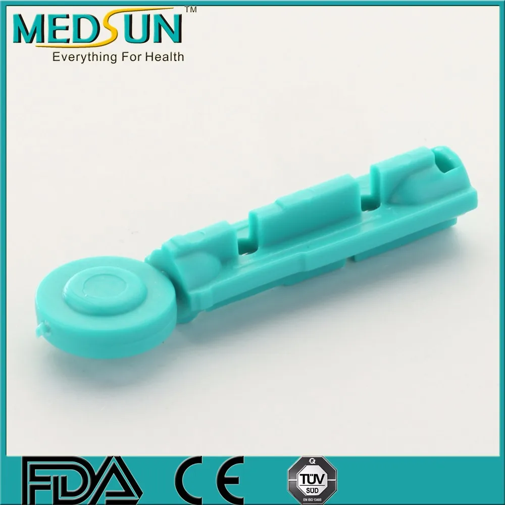 Hot selling blood lancets twist top gauge 21 round in purple colour