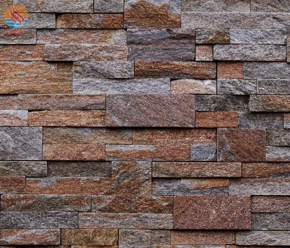 Прямая Заводская поставка каменная облицовочная плитка из кварцит для украшения стен