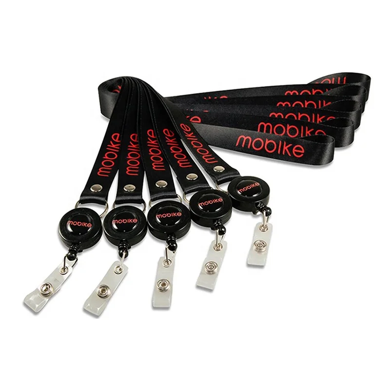 Wholes customized printed logo Lanyard with badge reels screen print your logo