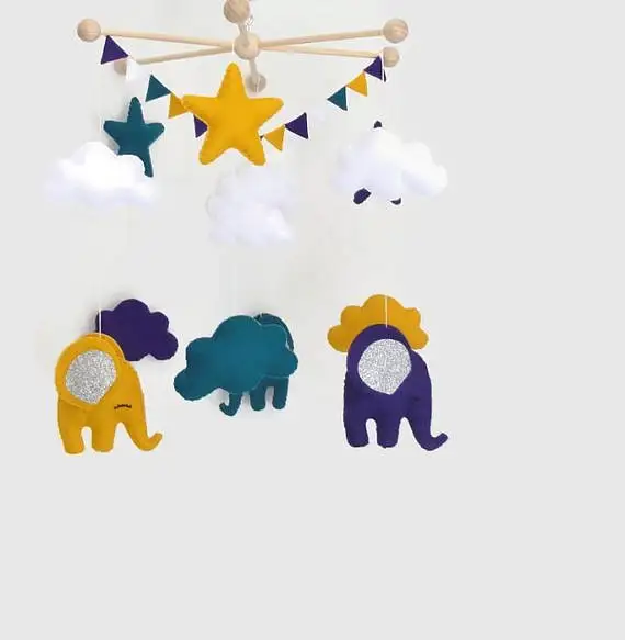 
Moutain And Cloud Shape Hanging Felt Baby Mobile Nursery Baby Crib Mobile For Bed Decoration 