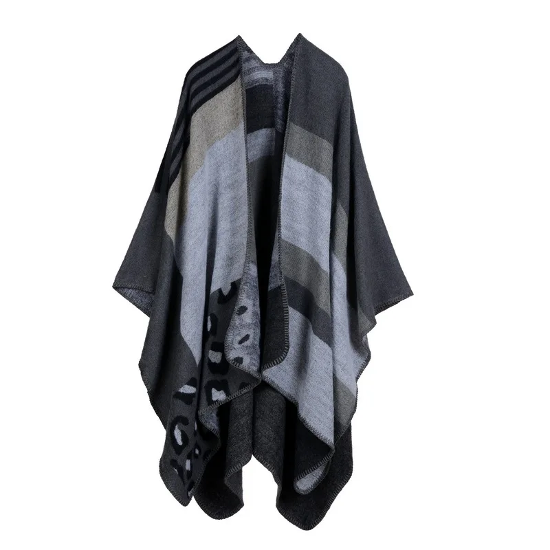 Oversized Warm Shawls Women Winter Brand Striped Scarfs Pashmina Cotton Scarves