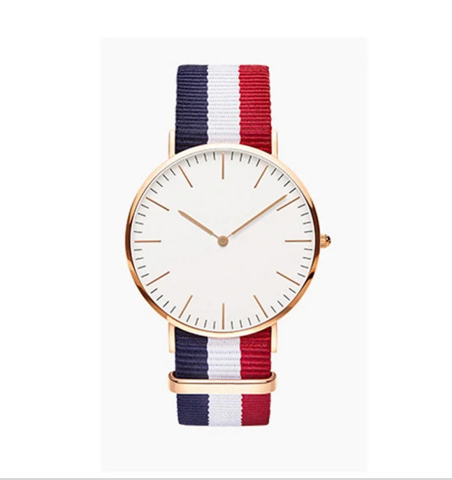 Прямая поставка, часы для мужчин и женщин, ультратонкие кварцевые часы с простым нейлоновым ремешком, мужские наручные часы, бесплатная доставка