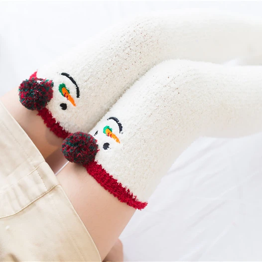 Cute Winter Socks Kneehigh Socks Girl Fuzzy Animals Stripe Socks For Women Long Wholesale