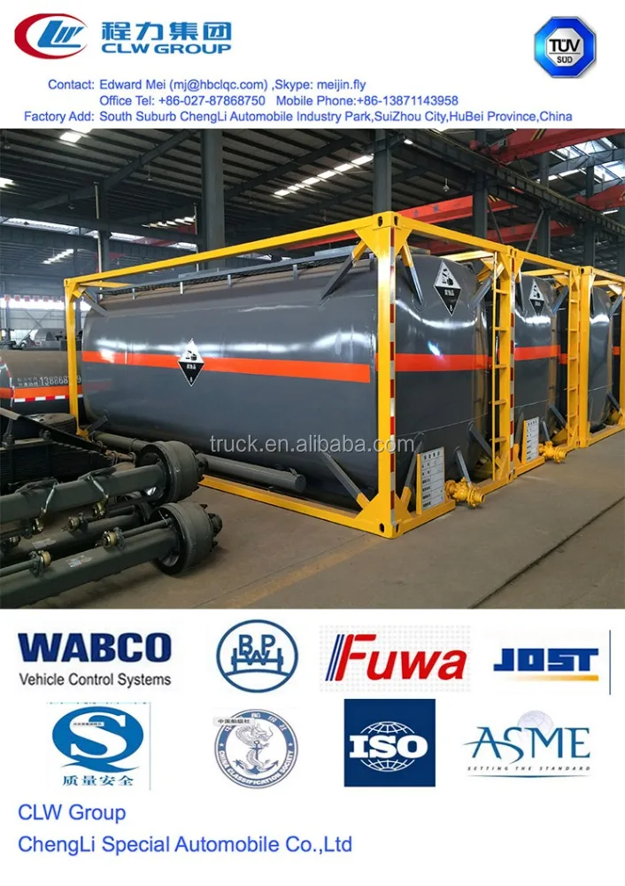 Футов iso контейнер бак для химической жидкости, 40 футов химической iso контейнер бак для серной кислоты соляной кислоты