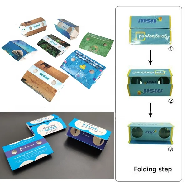 LOW MOQ custom cheap paper folding binoculars for kids