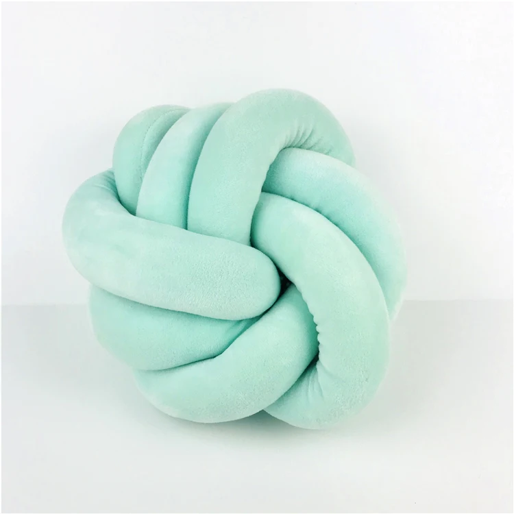 Custom Size Soft Velour Comfortable Decorative Knot Throw Pillow Cover Cushion Sofa Decoration for Home