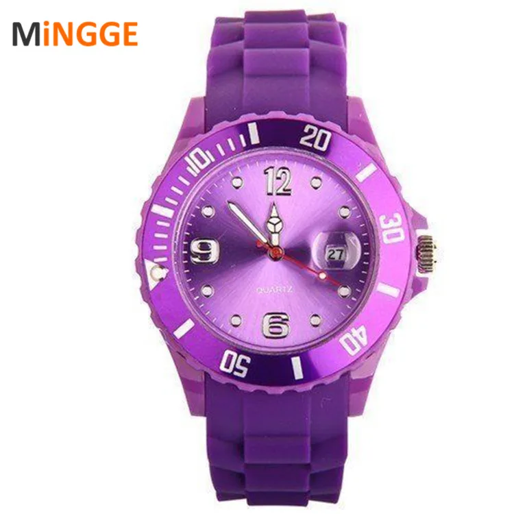 top fashion rubber jelly sport quartz men women bracelet wrist watch
