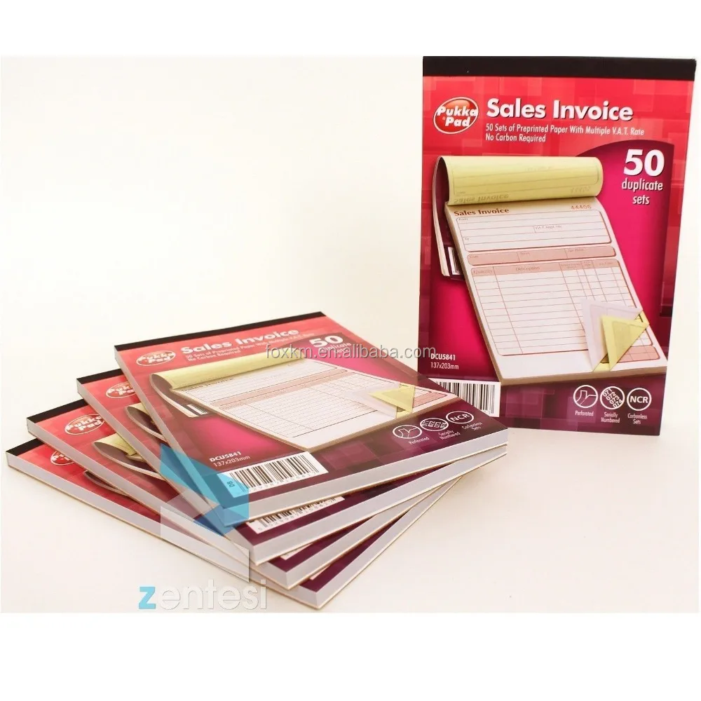 PERSONALISED A4/A5/A6 NCR Invoice/receipt book, pad (Duplicate)