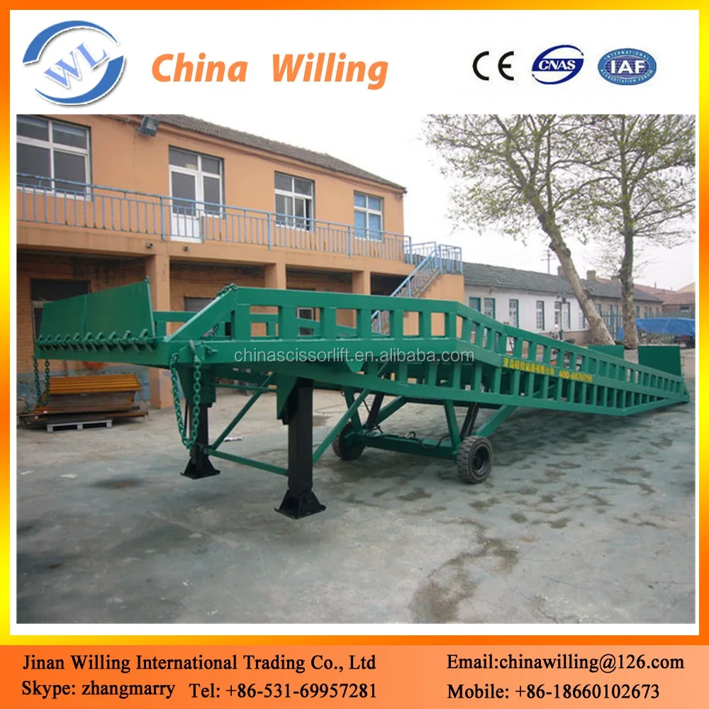 10 тонны склад гидравлический погрузчик мобильная рампа для прицепа