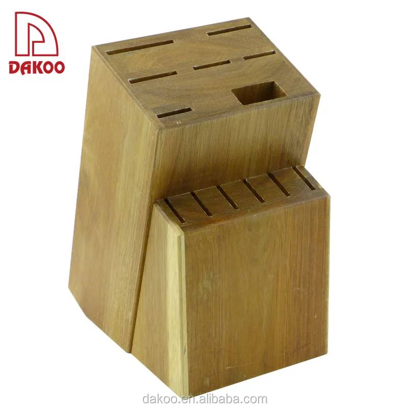 Acacia Wood and Pine Wood Knife Block for 13pcs Knife Set Universal Knife Block