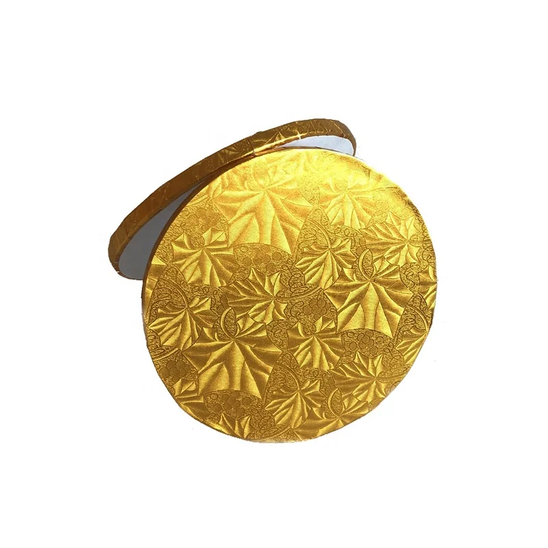 Factory Disposable Two Layer Durable 6 8 10 12 inch Silver Foil Corrugated Hard Cake Base Pad Board Circle Drum