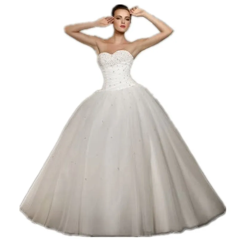 New Arrival Cheap Vestido De Noiva A Line Sweetheart Organza Robe De Mariage Gown Vintage Plus