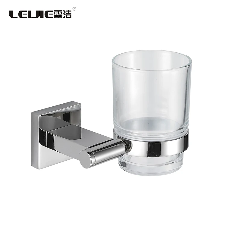 Wall Mount Bathroom Set Wholesale Bathroom Suction Brass Cup Stainless Steel  Holder