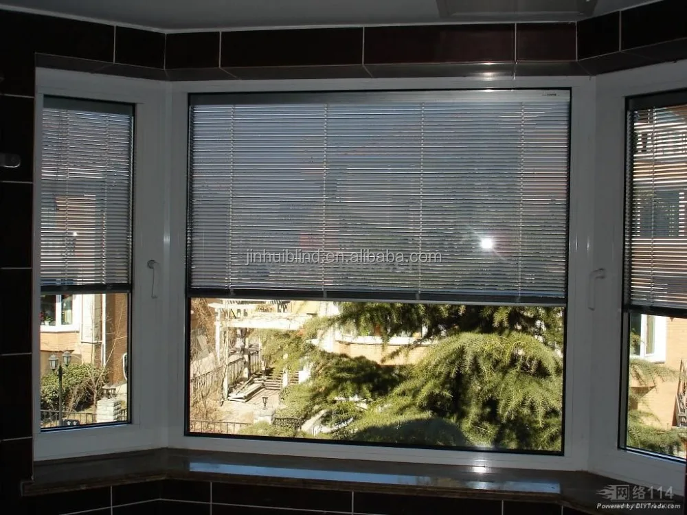 double glazing glass blind built inside louver window aluminum venetian blinds