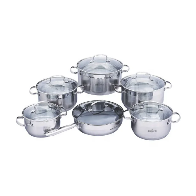 Commercial Kitchen Pan Induction Die Cast Cooking Soup Pots Set New Arrival Induction Italian Stainless Steel Cookware