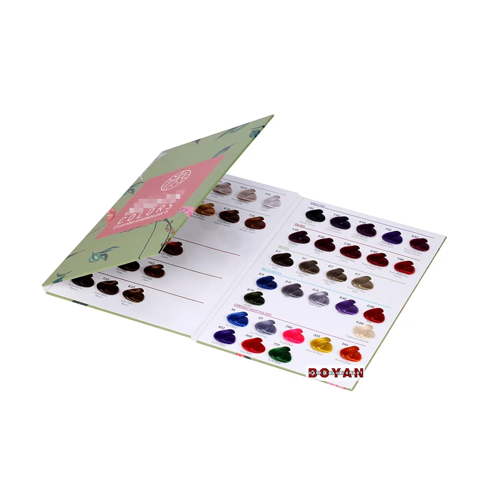 Professional hair color swatch chart to show the colors for salon