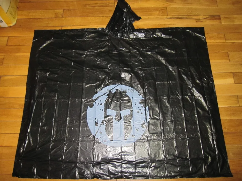 Лидер продаж рекомендуемое одноразовое дождевое пончо из полиэтиленового материала с принтом