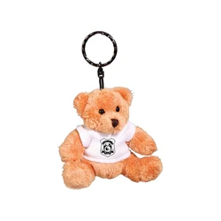 Mini Robbie plush teddy bear keychain with custom logo printed t shirt