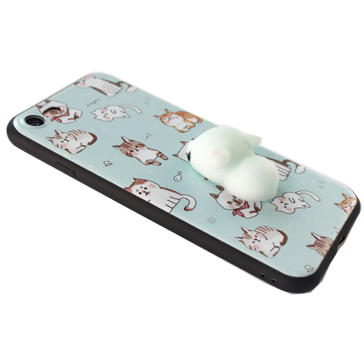 Стресс Редуктор 3D Трехмерный мультфильм Squishy телефона чехол для Iphone 7 Plus