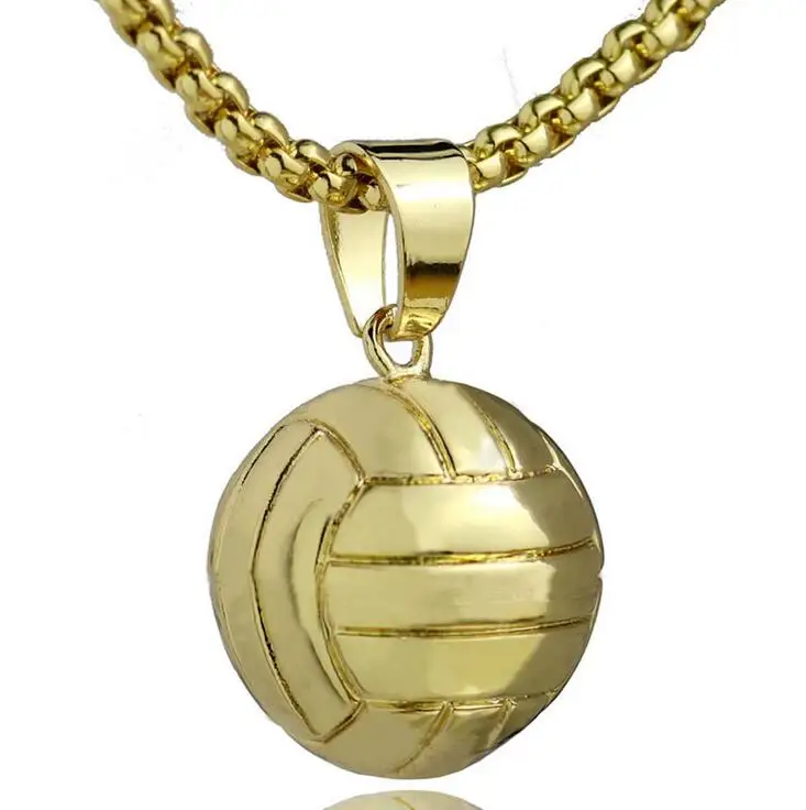 2016 Fashion Handmade Copper Alloy Little Volleyball Pendant Necklace