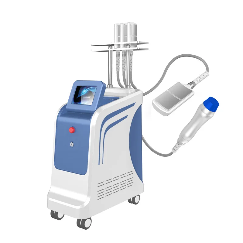 Esthetician equipment cellulite removal skin tightening Four cryolipolisis plates cryotherapy shock wave machine