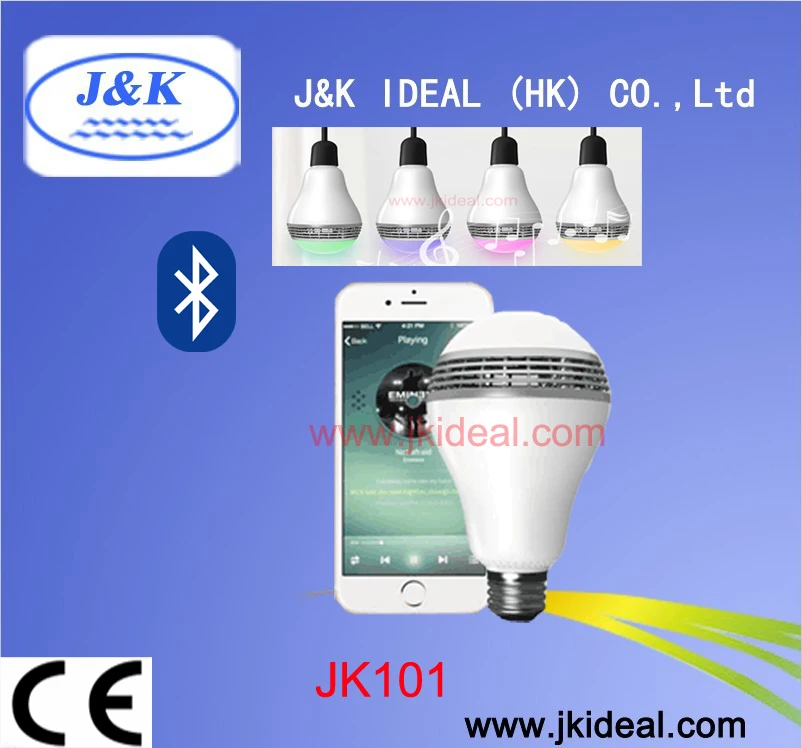 Jk101 горячая распродажа динамик bluetooth смарт лампы на рождество