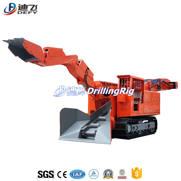 Tunnel Loading with Hydraulic Breaker Mining Underground Mucking Loader