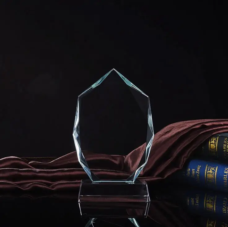 Newest Sale Simple Blank Design Ice Peak Manufacture Crystal Shield Trophy For Engraving Logo Souvenirs Award