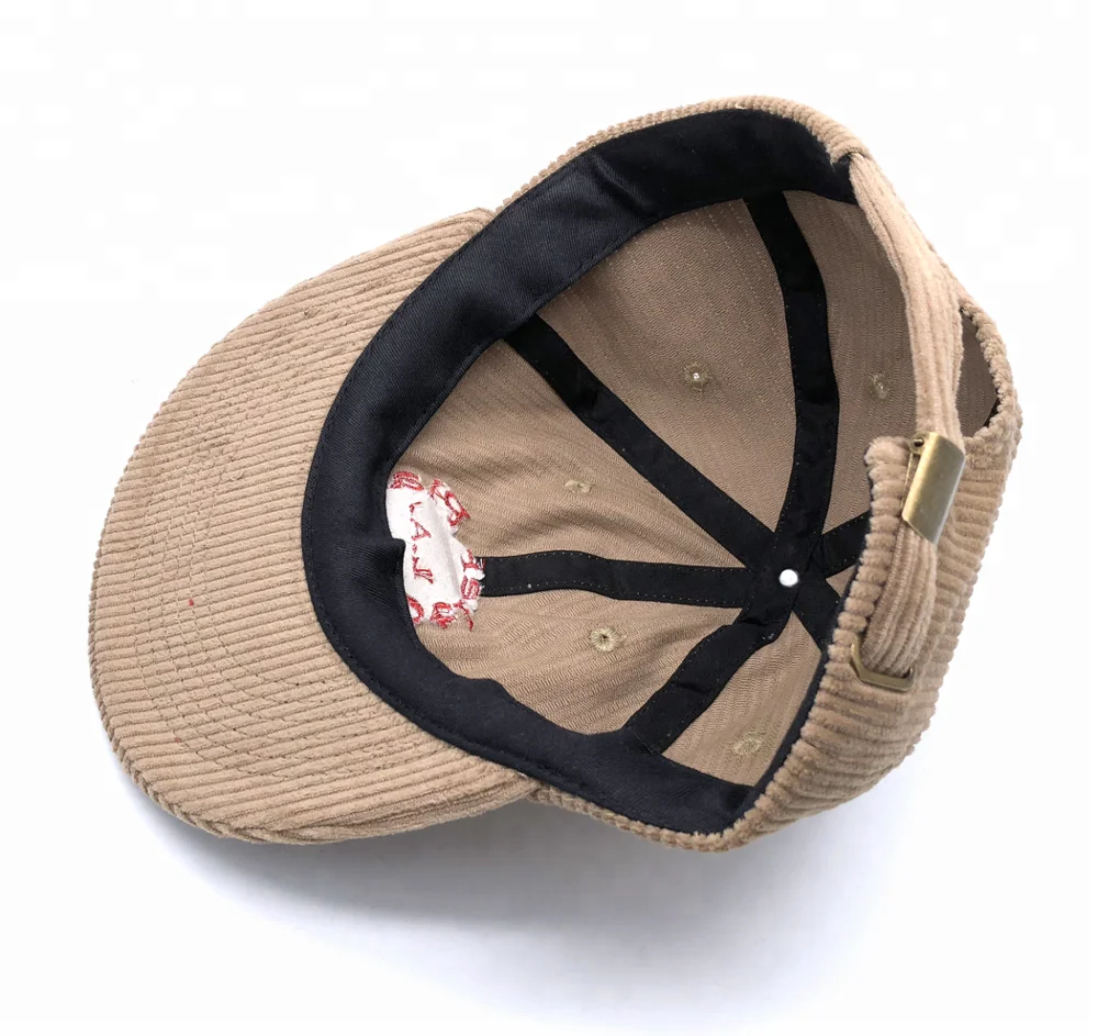 customize flat bill low profile unstructured corduroy snapback hat