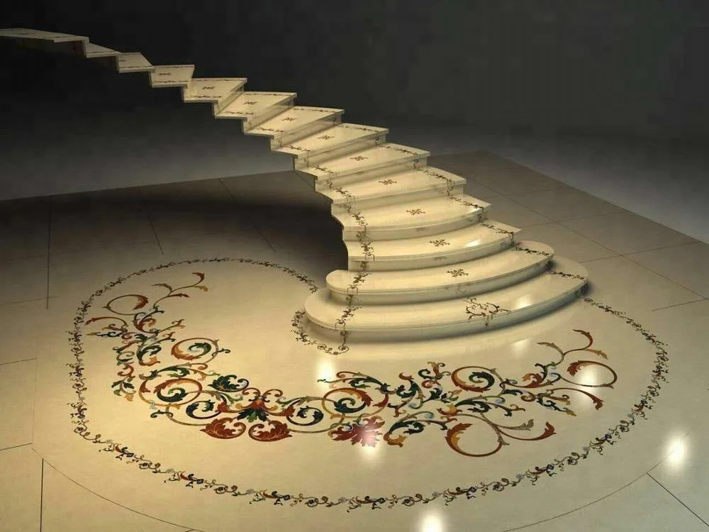 
Beige crema marfil marble staircase marble stone stair step for interior decoration 