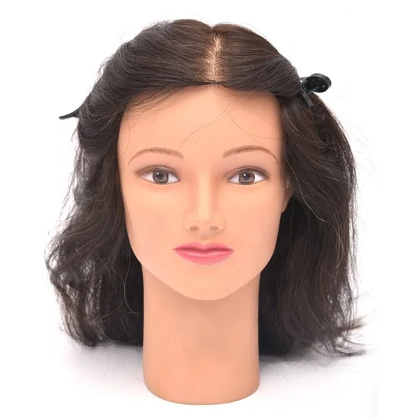 Wholesale Human hair mannequin head for hairdressing training doll head salon tools