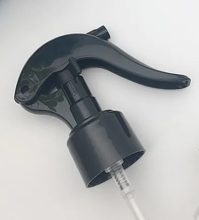 24-410 Black/white/clear  smooth Side Plastic trigger spray head with straw