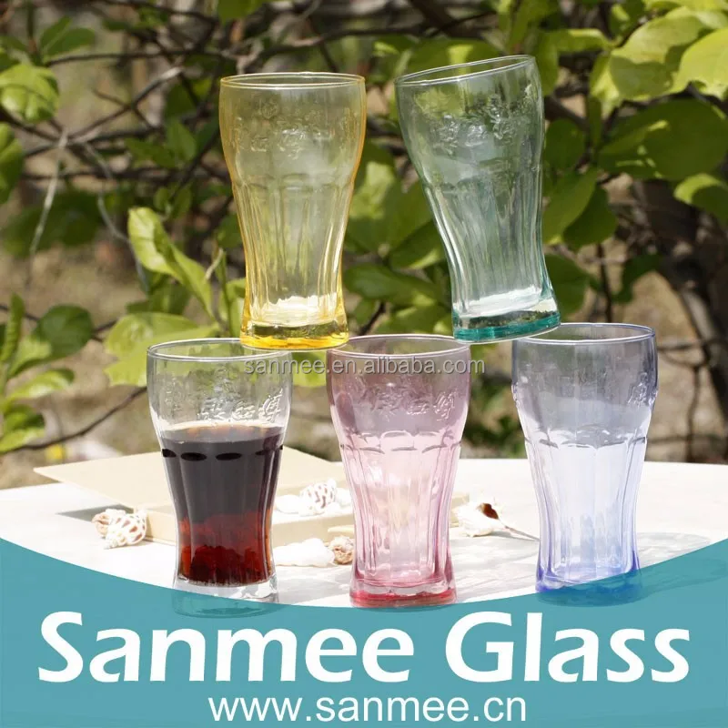 
14oz Pink Color Gift Drinking Glassware with Customer logo embossed 