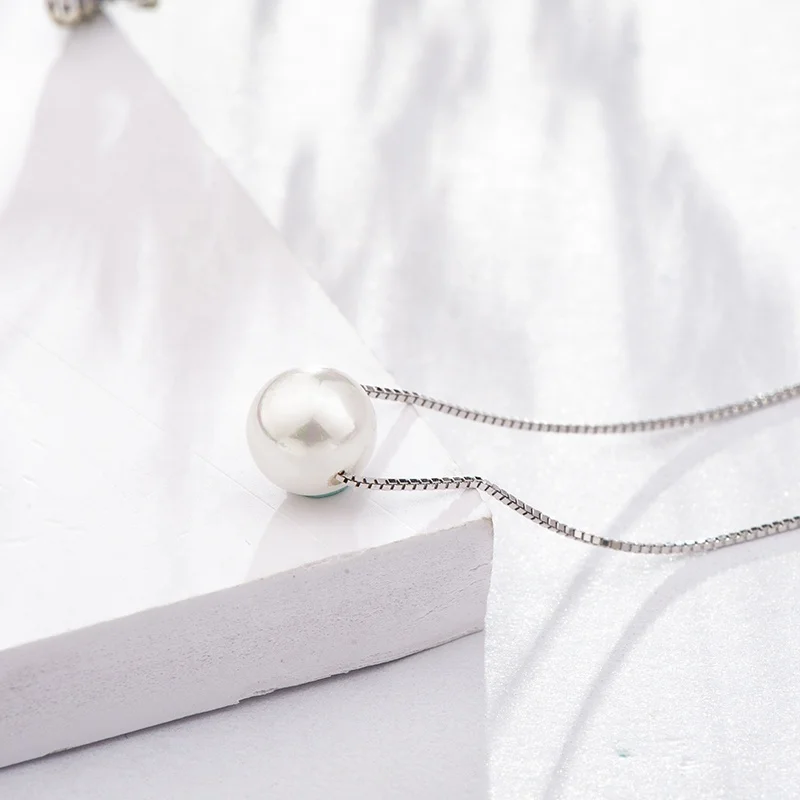 CMX02 Charm Shell design Pearl Jewelry 925 sterling silver  Pearl Necklace Pendant