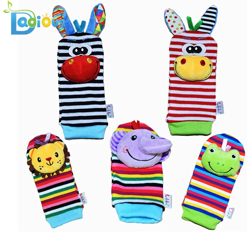 Baby Animal Rattles Socks Newborn  With Bells Cotton Socks Baby Toys