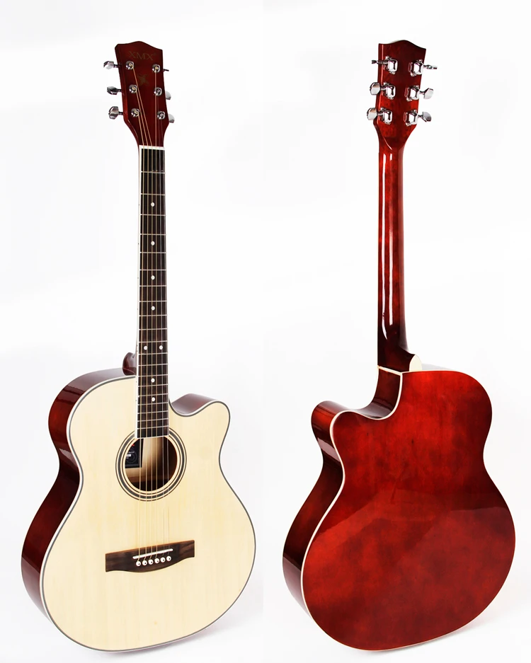 
40 inch cutaway acoustic guitar with linden body 
