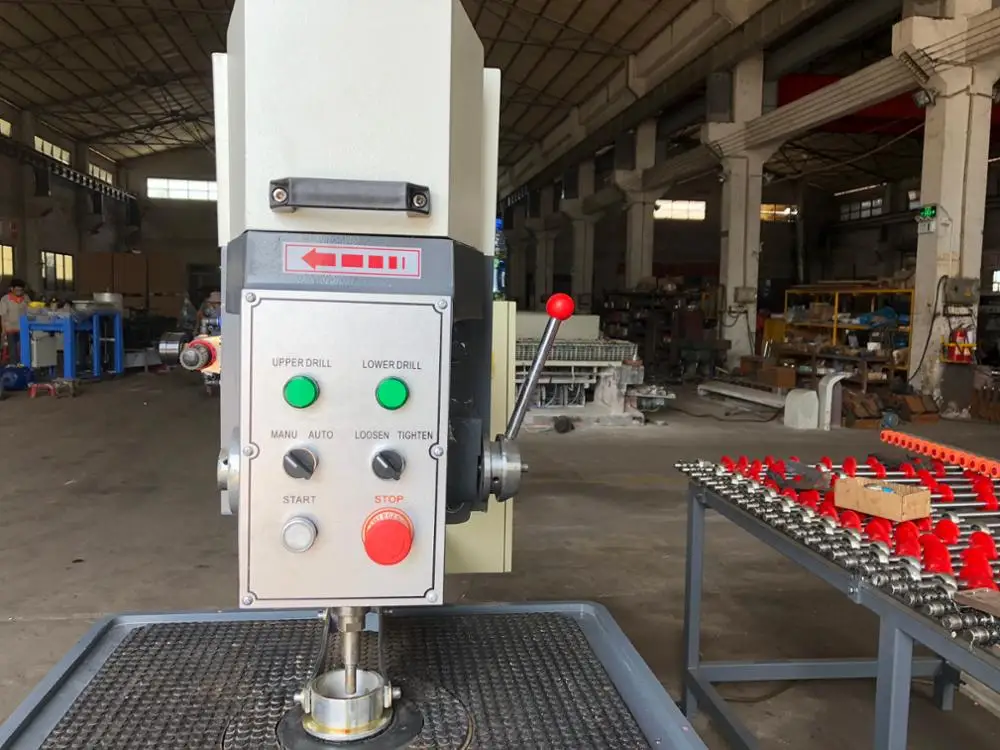 Horizontal electric double head glass drilling machine