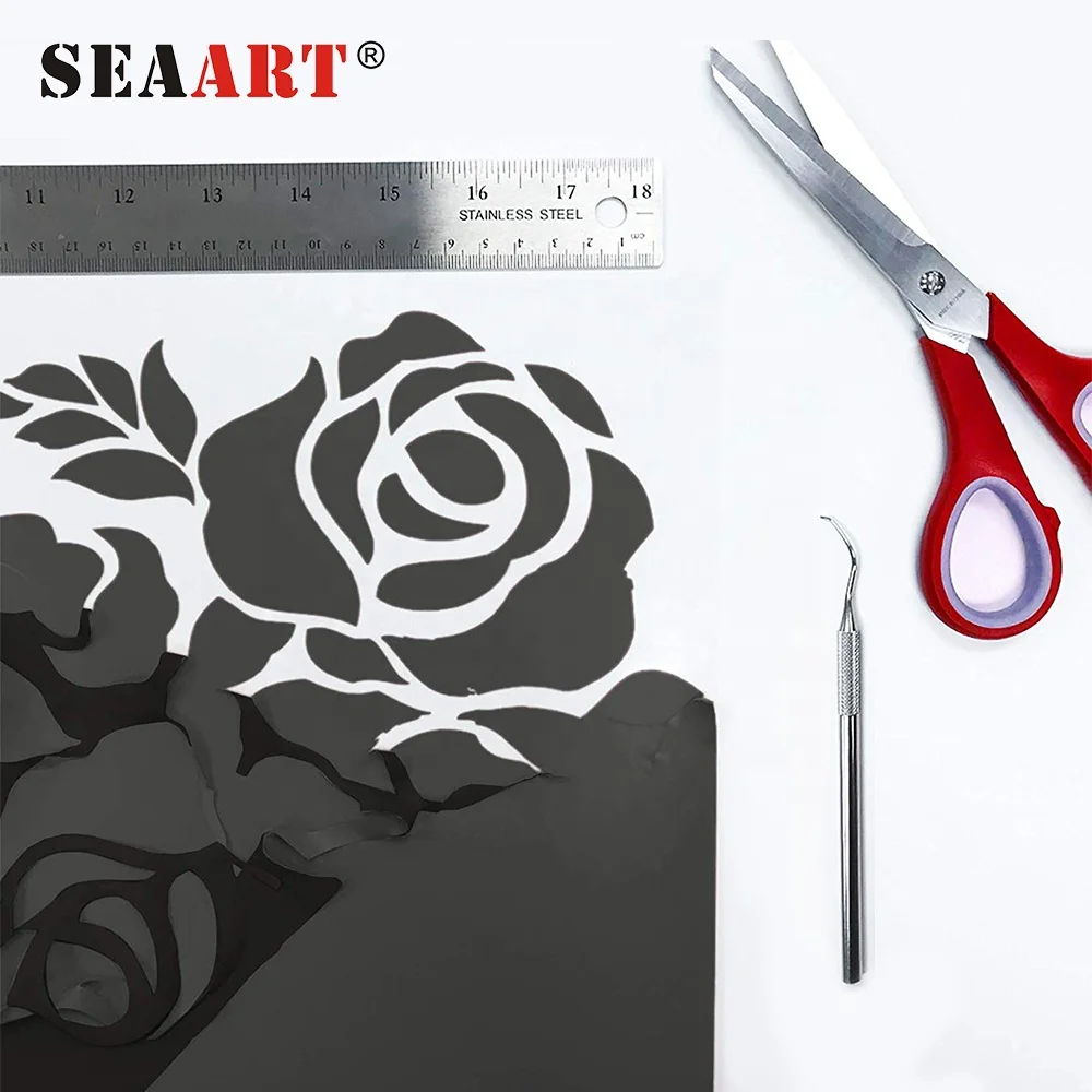 Seaart S917 Heat Transfer Materials Grey HTV Vinyl Soft Super Thin PU Hot Fix Transfer for Clothing Film 1 Roll Dark 50cmx25m