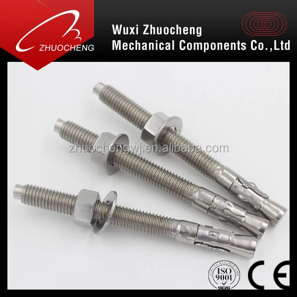 Hot sale A2 A4 anchor bolt M20 with nut and washer iso9001 certificated