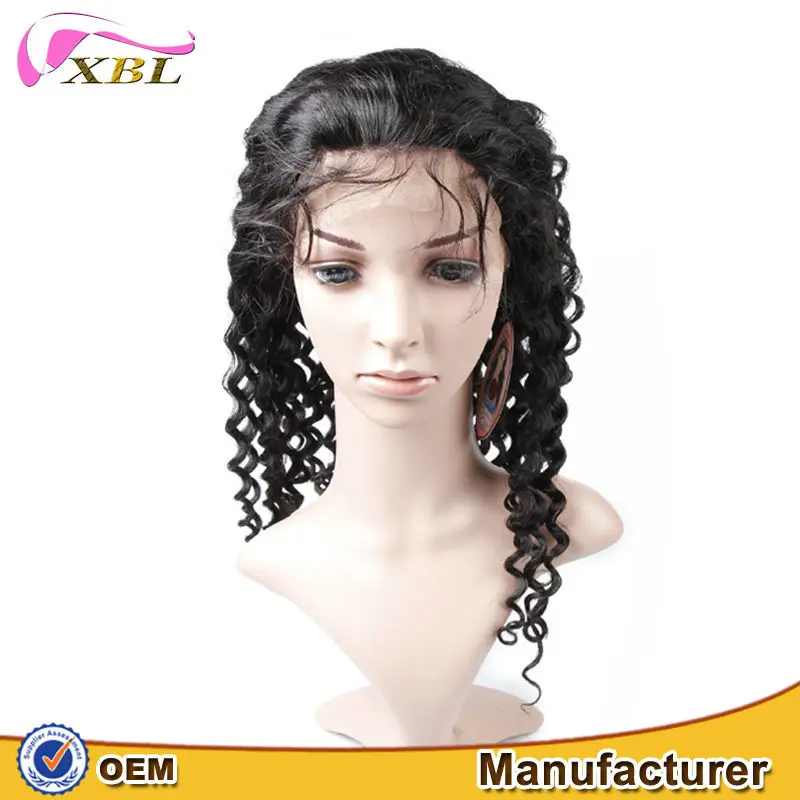 100% raw virgin human hair fashionable style high quality factory wholesale price Deep wave and Curly full lace wig